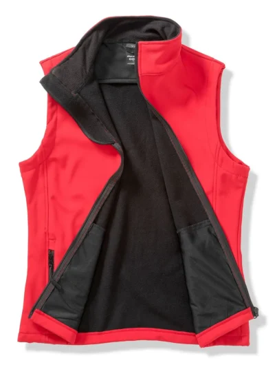 Womens Printable Softshell Bodywarmer - red/black, M
