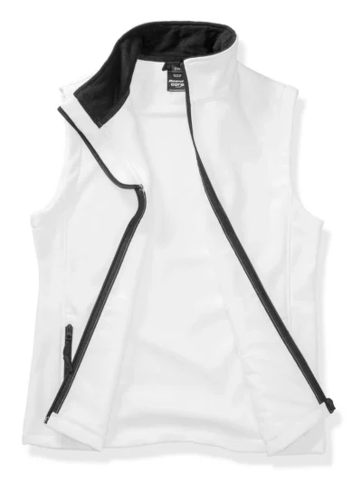 Womens Printable Softshell Bodywarmer - white-black, S
