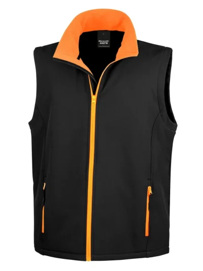 Softshell bodywarmer stampabile - black/orange, 3XL