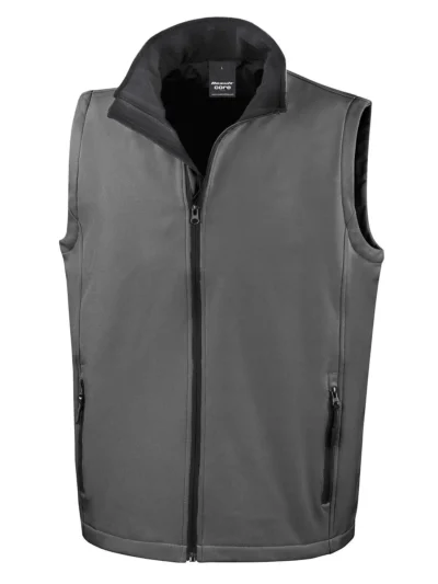 Softshell bodywarmer stampabile - charcoal/black, L