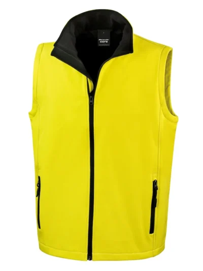 Softshell bodywarmer stampabile - yellow/black, L