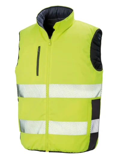 Reversible Soft Padded Safety Gilet - yellow/navy, 3XL