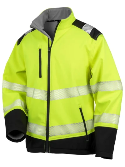 Printable Ripstop Safety Softshell - yellow/black, 3XL