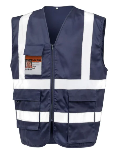 Heavy Duty Polycotton Security Vest - navy, 3XL