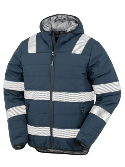 Recycled Ripstop Padded Safety Jacket - navy, M