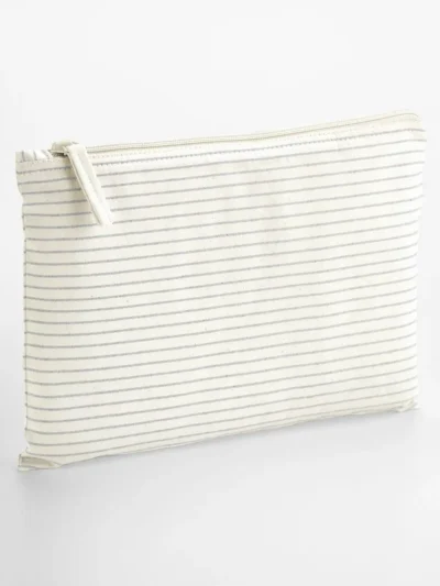 Striped Organic Cotton Accessory Pouch - grey stripe, UNICA
