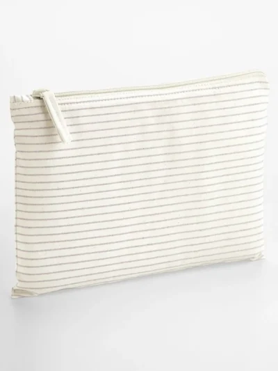 Striped Organic Cotton Accessory Pouch - red stripe, UNICA