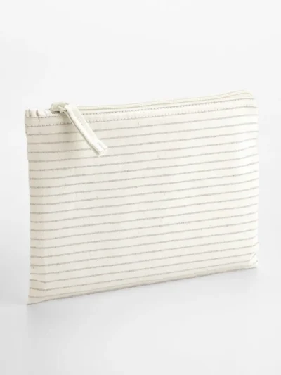 Striped Organic Cotton Accessory Pouch - red stripe, UNICA