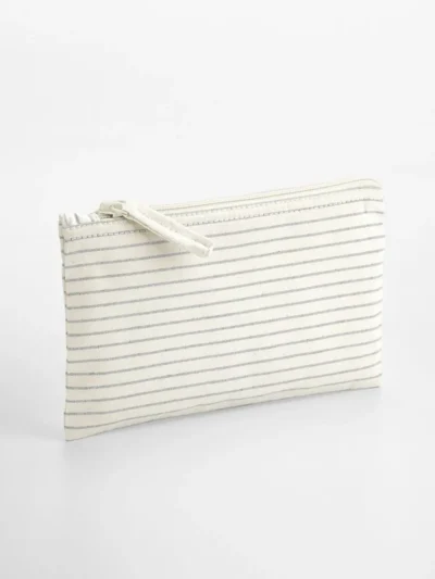 Striped Organic Cotton Accessory Pouch - grey stripe, UNICA