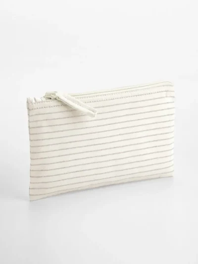 Striped Organic Cotton Accessory Pouch - red stripe, UNICA