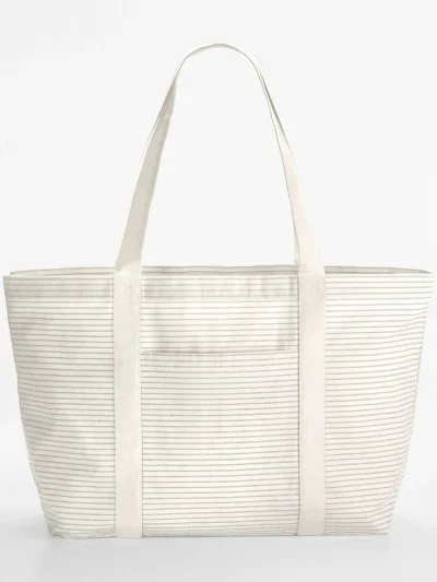 Striped Organic Cotton Shopper - grey stripe, UNICA