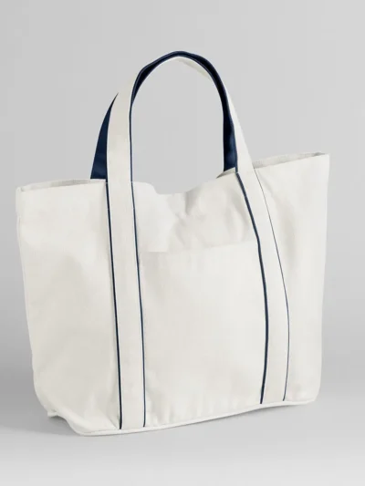 Courtside Medium Tote - soft white/french navy, UNICA
